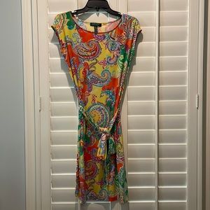 Ralph Lauren Paisley Knee Length Dress - Sz S (petite)